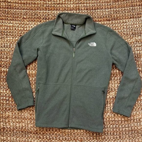 North Face Fleece Jacket Men’s (XL) Green Gray Mix Full Zip - Picture 1 of 5